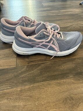 ASICS Gray and Pink Women's Running Shoes
